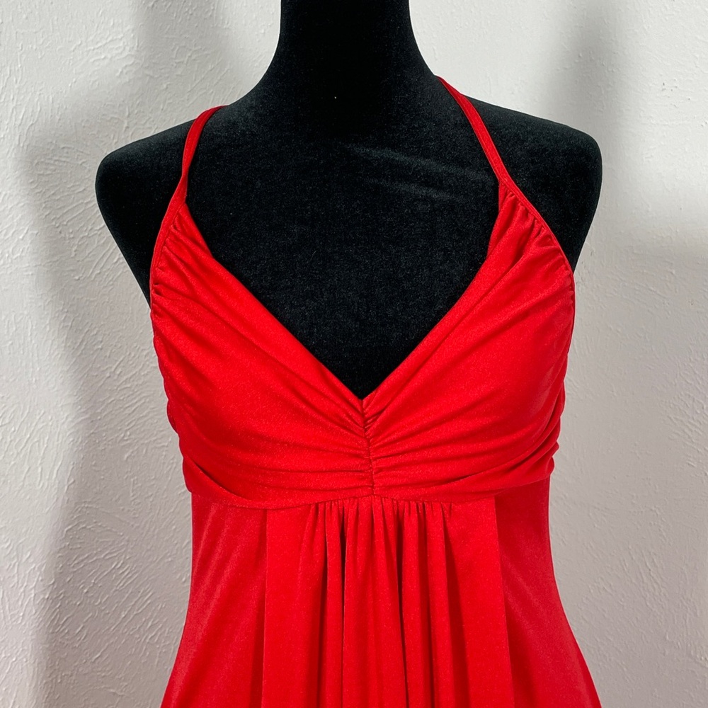 Red Maxi Dress with Strappy Back
